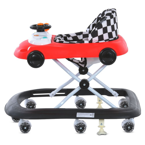 Ходунки дитячі El Camino ME 1216 Red-Black (колеса: 8 шт, стопори: музика, світло, кермо, рухомі детал, червоний/чорний) фото 4