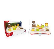 Логічна гра HE 8087 на батарейках, звуки, мелодія, підсвітка, тварини, рухомі елементи, в коробці