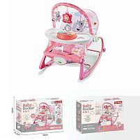 Шезлонг 69870 B 4в1, мелодії, вібрація, дуга з підвісками, ноти, знімне піаніно, пискавки, на батарейках, регулювання положення, в коробці