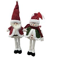 Фігура новорічна "Santa Snowman" 65см (ноги-телескоп) Stenson R96540