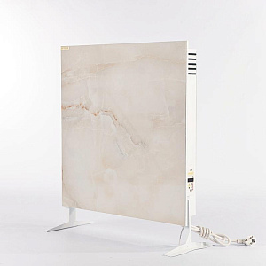 Електрична інфрачервона керамічна панель (обігрівач) Optilux РК700НВ (0.7 kW, 15-18 кв.м., бежевий мармур, електронний терморегулятор, 5*60*60 см.)