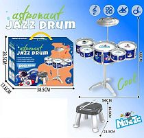 Барабанна установка DX 100-4 розмір 54х68 см, стільчик, 5 барабанів, 1 металева тарілка, 2 палички, в коробці