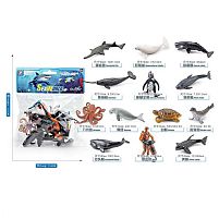 Набір тварин YJ 803 D 12 фігурок морських жителів, 1 фігурка аквалангіста, в коробці