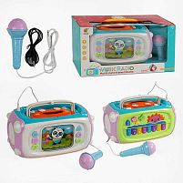 Караоке 6621 підсвічування, піаніно, мелодії, пісні, звуки тварин, барабани, мікрофон, озвучування англійською, в коробці