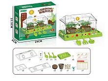 Набір для садівництва HX 301 теплиця, насіння, садові інструменти, ґрунт, горщики, лійка, наліпки, в коробці