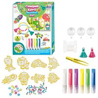 Створюй красу "Вітражні прикраси" 54715 "4FUN Game Club", фарби, інструменти, стрази, в коробці