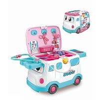 Набір лікаря 661-543 16 предметів, стетоскоп, ножиці, шприц, градусник, окуляри, в боксі