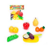 Набір продуктів “Кулінарна фантазія” 556622 "WToys", 14 елементів, овочі та фрукти на липучках, дошка для нарізання, ніж, у пакеті