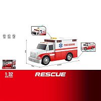 Спецтехніка WY 1109 A "Пожежний автомобіль", звук, підсвічування, масштаб 1:32, інерція, в коробці