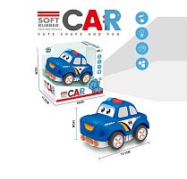 Машинка музична CC 114 "Поліція", підсвічування, звук транспорту, мелодія, інерція, гумовий корпус та колеса, довжина 13 см, в коробці