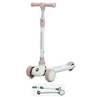 Самокат триколісний iTrike JR3-124-P (колеса: передні Ø4"/заднє Ø3"/PU, підсвтка, музика, гальмо: ножне/заднє, висота керма: 60,5-76 см, рожевий)