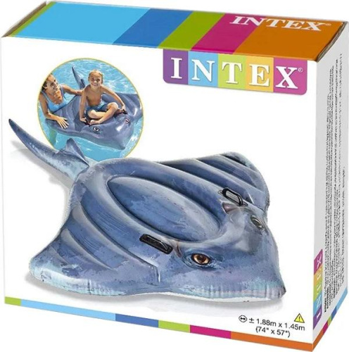 Плотик дитячий надувний для плавання Intex 57550 «Скат» (145*188 см, ручки, вік 3+, до 40 кг) фото 4
