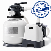 Фільтр-насос пісочний Intex 26648 (10500 л/год., 36 кг., 450W, для басейнів об'ємом 1100-60000 л., таймер, підключення Ø38 мм)