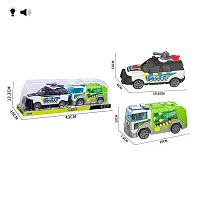 Набір спецтехніки HH 3026 2 машини, підсвічування, звук, інерція, рухомі елементи, в слюді