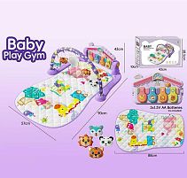 Килимок 8632 піаніно, звуки, мелодії, ноти, підсвічування, 5 підвісок, брязкальця, пискавка, дзеркальце, в коробці