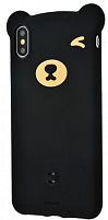 Картинка  Чехол Baseus для iPhone XS Bear Silicone, Black (WIAPIPH58-BE01) магазин cd-market