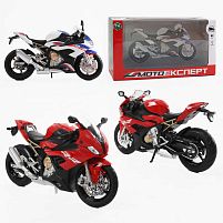 Мотоцикл BG 63-620 "Мото Експерт", 2 кольори, металопластик, масштаб 1:12, прогумовані колеса, підсвічування, звук, амортизація, платформа, в к