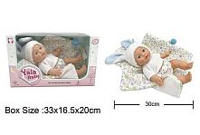 Пупс YL 2430 C-E гумовий, висота 30 см, пелюшка, знімний одяг, в коробці