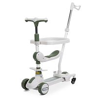 Самокат-беговел триколісний iTrike JR3-186-GR (колеса: передні Ø4,33"/заднє Ø3,15"/PU, рама пластик/складна, сидіння, бампер, батьк. ручка, до 25 кг)