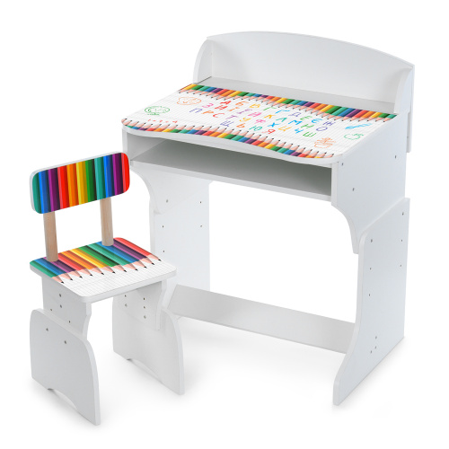 Парта шкільна Bambi M 301-4 «Олівці» (44,5*68,5*88 см, стілець, полиця під столом, підніжка)