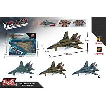 Літак XG 879-208 A металопластик, інерція, підсвічування, звуки, на батарейках, рухомі елементи, в коробці, МІКС ВИДІВ