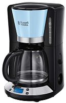 Картинка  Кофеварка Russell Hobbs  Colours Plus+, 1100 Вт, LCD-дисплей, Таймер на 24 часа, Голубой (24034-56) магазин cd-market