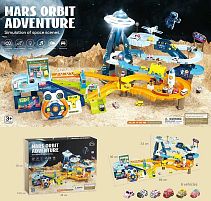 Трек T 918 A “Космічна станція”, електричні підіймачі, світло, звуки, пісні англійською, 6 машинок, від батарейок, 2в1, в коробці