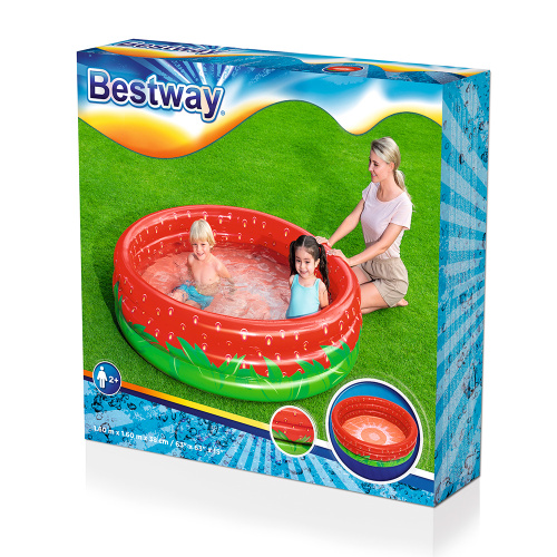 Дитячий надувний басейн BestWay 51145 «Полуниця» (Ø160 см, ↑38 см, об'єм: 390 л, ненадувне дно, серія: Kiddie Pools) фото 4