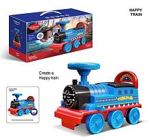 Каталка-толокар X-Toys 2016 A «Паровоз» (6 коліс, підсвітка керма, музика, багажник під сидінням, підставки для ніжок, викрутка, наліпки, до 60 кг)