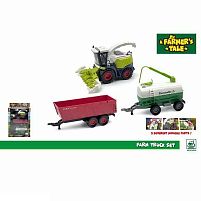 Комбайн 550-12 C комбайн, причеп - самоскид, інерція, цистерна, підсвічування, звуки, рухомі елементи, на батарейках, в коробці