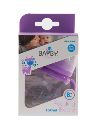 Картинка  Бутылочка для кормления Bayby BFB6105 150ml 6м+ фиолетовый от магазина cd-market фото 5