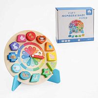 Дерев’яна гра С 65995 “Годинник”, сортер, підставка, в коробці