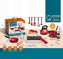 Набір посуду 0211 B 37 елементів, каструлька, сковорідка, чайник, гриль, кухонні прилади, посуд, в коробці