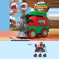 Набір потягів HC 703 заводний механізм, кумедні обличчя, ЦІНА ЗА 9 ШТУК В БЛОЦІ, в коробці