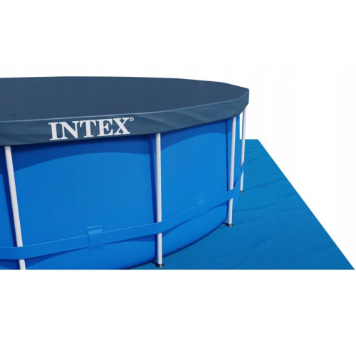 Каркасний басейн Intex 28242 (122*457 см., об'ем: 16805 л., картриджний фільтр-насос 3785 л/год, драбина, тент, підстилка, серія: Metal Frame) фото 5