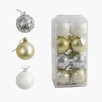Новорічні прикраси C 67359 кульки, 16 штук, діаметр 4.5см, в слюді