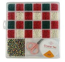 Набір бісеру 3100 H1 ліска, ножиці, в боксі