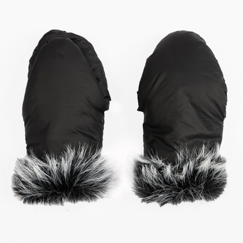 Рукавиці з хутром 209889 цвет чорний, в пакеті