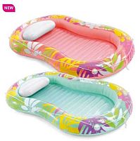 Плотик дитячий надувний для плавання BestWay 57803 EU «Тропічний оазис» (23*122*206 см, подушка, 2 кольори, вік 8+, до 100 кг)