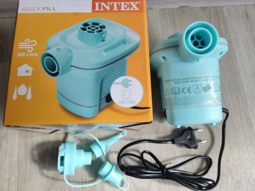 Насос електричний Intex 58640 «Quick-Fill» (живлення: мережа 220V, 600 л/хв., 3 насадки, ручний, надування/здування) фото 5