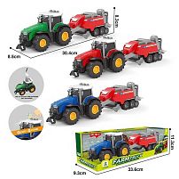 Трактор з причепом 0488-602 D 3 кольори, інерція, 3 кнопки, в коробці