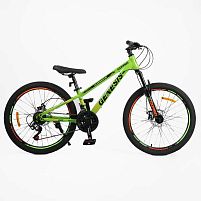 Велосипед двоколісний спортивний Corso G-24377 «Genesis» (колеса Ø24"/гума, рама: 11"/сталь, швидкостей: 21, обладнання SunRun)