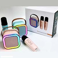 Караоке K 12 2 види, вбудований акумулятор, Bluetooth, мікрофон, зміна голосу, підсвічування, в коробці