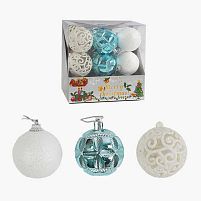 Новорічні прикраси C 67462 18 штук, кульки, D = 4,5 см, у слюді