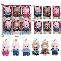 Набір героїв JZ 774 A9 ЦІНА ЗА 6 ШТУК, висота 14 см, брелки, рухливі кінцівки та голова, знімний одяг, карабін, в коробці