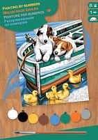 Картинка  Набор для творчества Sequin Art PAINTING BY NUMBERS JUNIOR Puppies and Ducks SA1332 магазин cd-market
