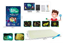 Дошка для малювання YM 811 "Малюй світлом", 28,8х0,6х40,8 см, ручка на батарейці, люмінесцентна дошка, в коробці