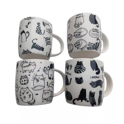 Чашки "Meow" 4пр/наб 350мл Stenson R37263