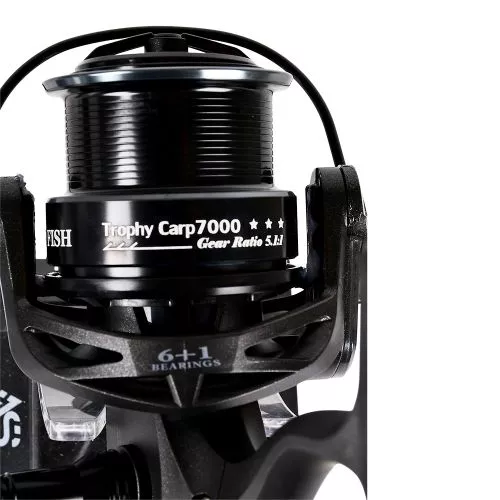 Котушка карпова з бейтранером "Trophy carp" 7000 6+1bb 5.1:1 2 шпулi метал./графiт Stenson SF24340-7 фото 5
