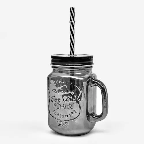 Кухоль-банка з кришкою  і трубочкою "Ice cold Drink" 450мл Stenson R93377 фото 2